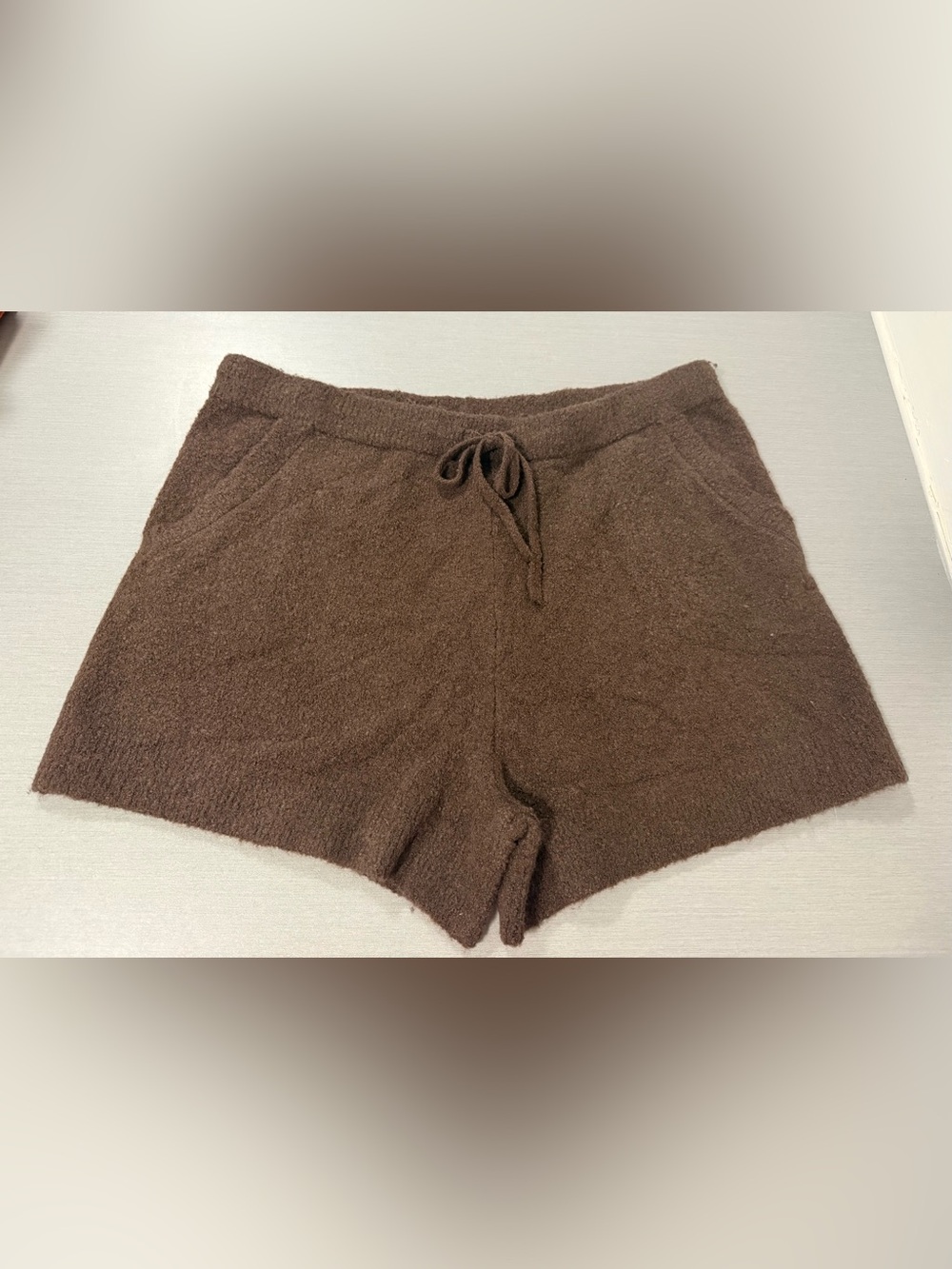 Auden Cozy Knit Lounge Shorts - Brown - Women’s XL